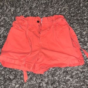 Time and Tru Tie Front Orange Shorts Size 10